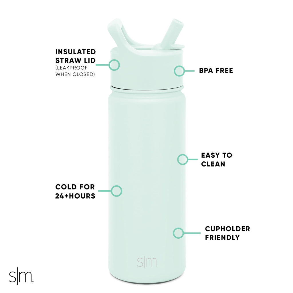 Simple Modern Summit Water Bottle Straw Lid Vacuum Insulated Stainless Steel Bottle | 18 fl oz - Pick 395