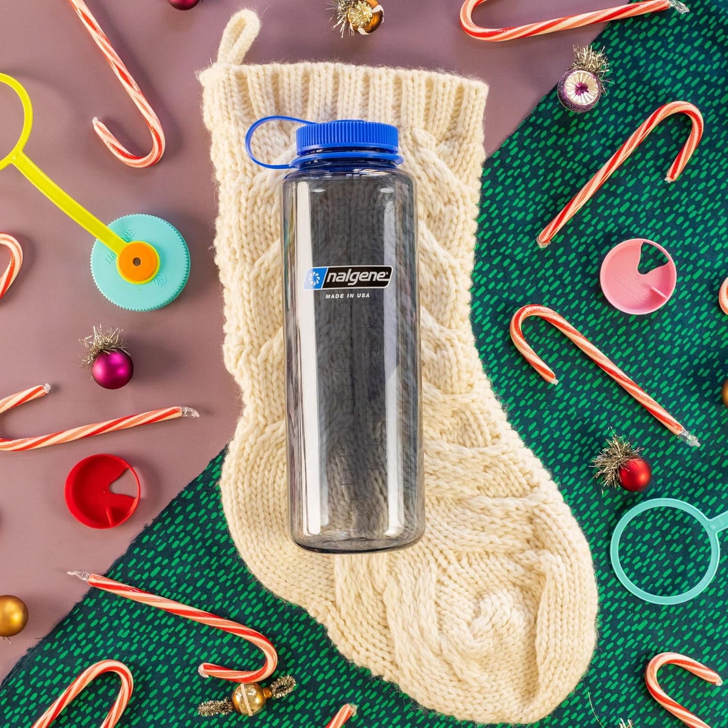 Nalgene Sustain Tritan BPA-Free Water  Made with Material Derived from 50% Plastic Waste (using ISCC certified mass balance), 48 OZ, Wide Mouth, Aubergine - Pick 279
