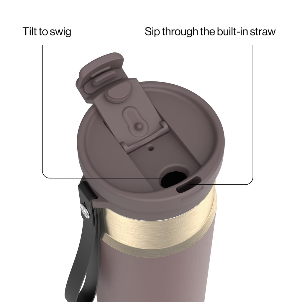 Contigo DualSip 24 oz Leakproof Insulated Water Bottle with Carrying Strap and 2-Way Lid - Pick 876