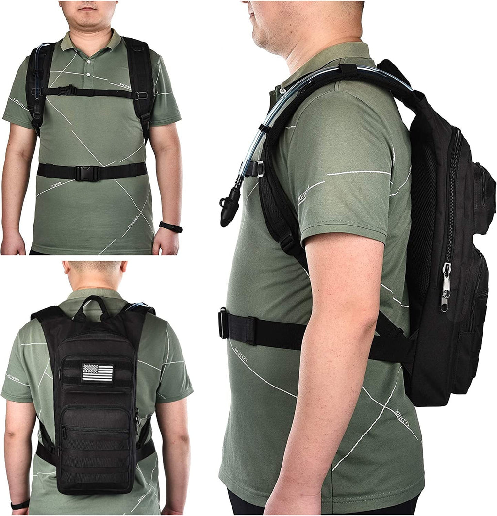 Brightify 17L Hydration Backpack with 3L TPU Water Bladder, Camel Backpack Hydration Pack for Hiking Hunting Climbing Cycling Biking Running, Molle Compatible Water Backpack for Men Women, Black - Pick 261