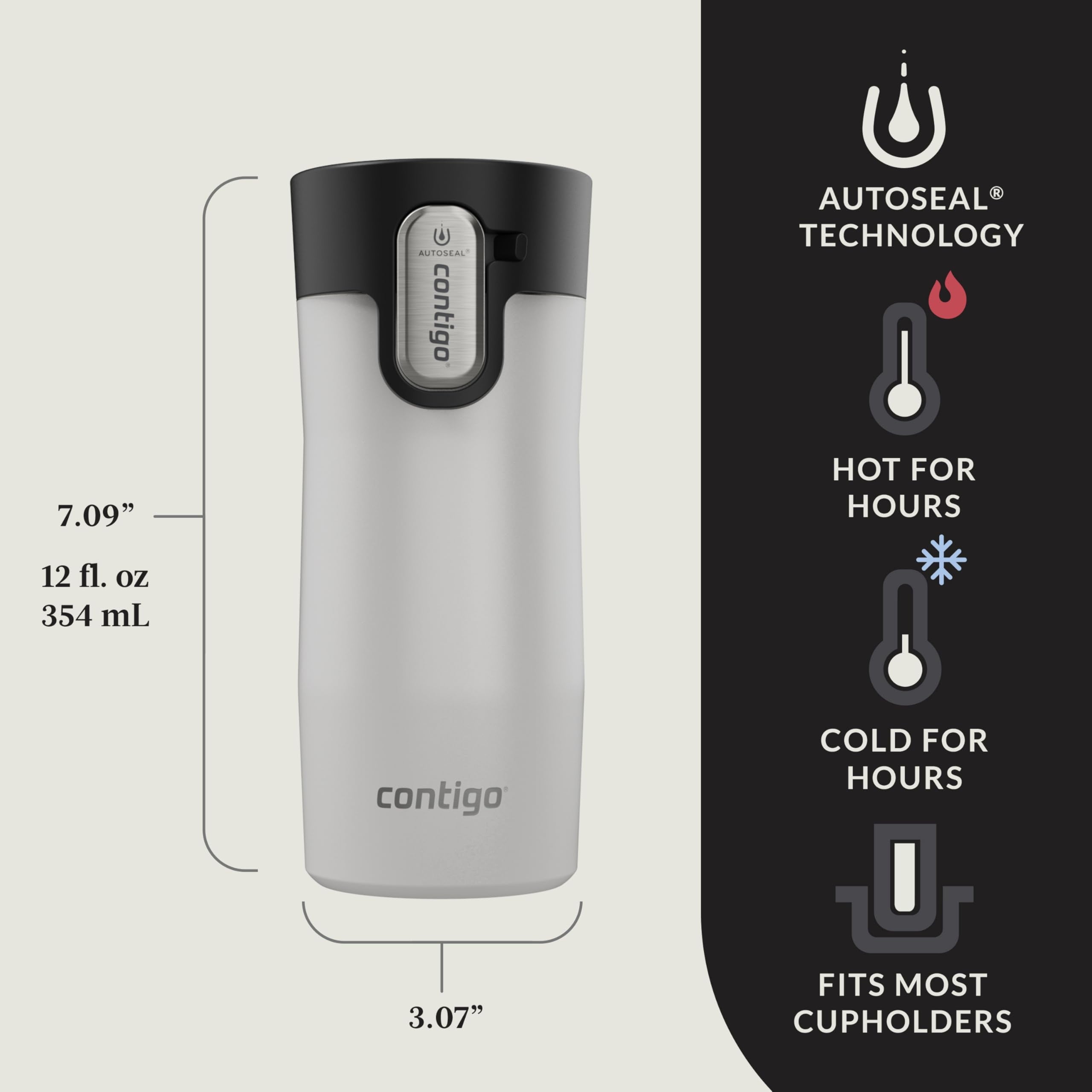 Contigo AUTOSEAL West Loop Vacuum-Insulated Stainless Steel Travel Mug with Easy-Clean Lid, 12oz - Pick 403