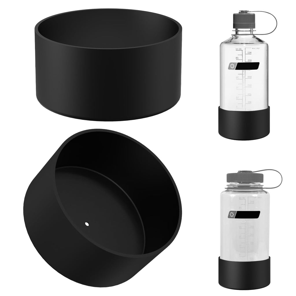 Linkidea 2 Pack Water Bottle Boot Compatible with Nalgene Sustain Wide Mouth 32oz/48oz, Narrow Mouth 32oz, Silicone Anti-Slip Bottle Bottom Bumper Protector (Black) - Pick 113