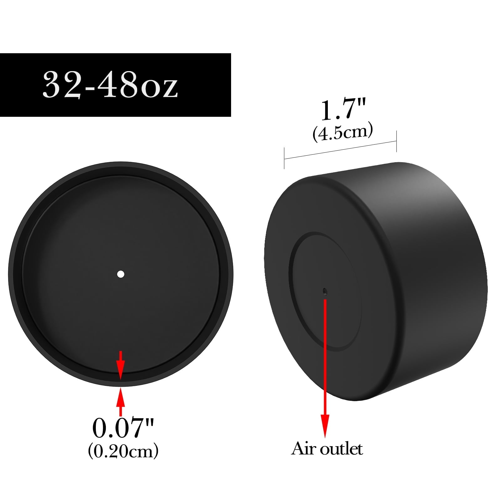 Linkidea 2 Pack Water Bottle Boot Compatible with Nalgene Sustain Wide Mouth 32oz/48oz, Narrow Mouth 32oz, Silicone Anti-Slip Bottle Bottom Bumper Protector (Black) - Pick 113