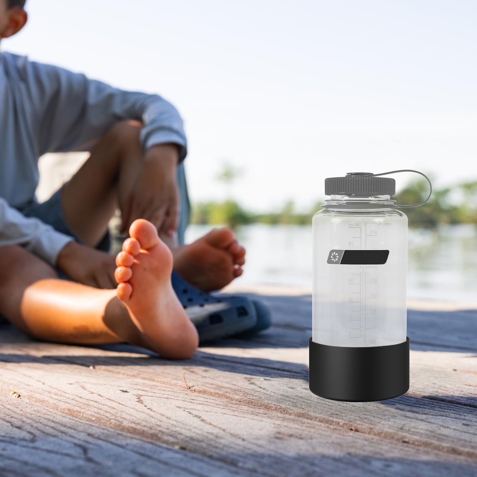 Linkidea 2 Pack Water Bottle Boot Compatible with Nalgene Sustain Wide Mouth 32oz/48oz, Narrow Mouth 32oz, Silicone Anti-Slip Bottle Bottom Bumper Protector (Black) - Pick 113