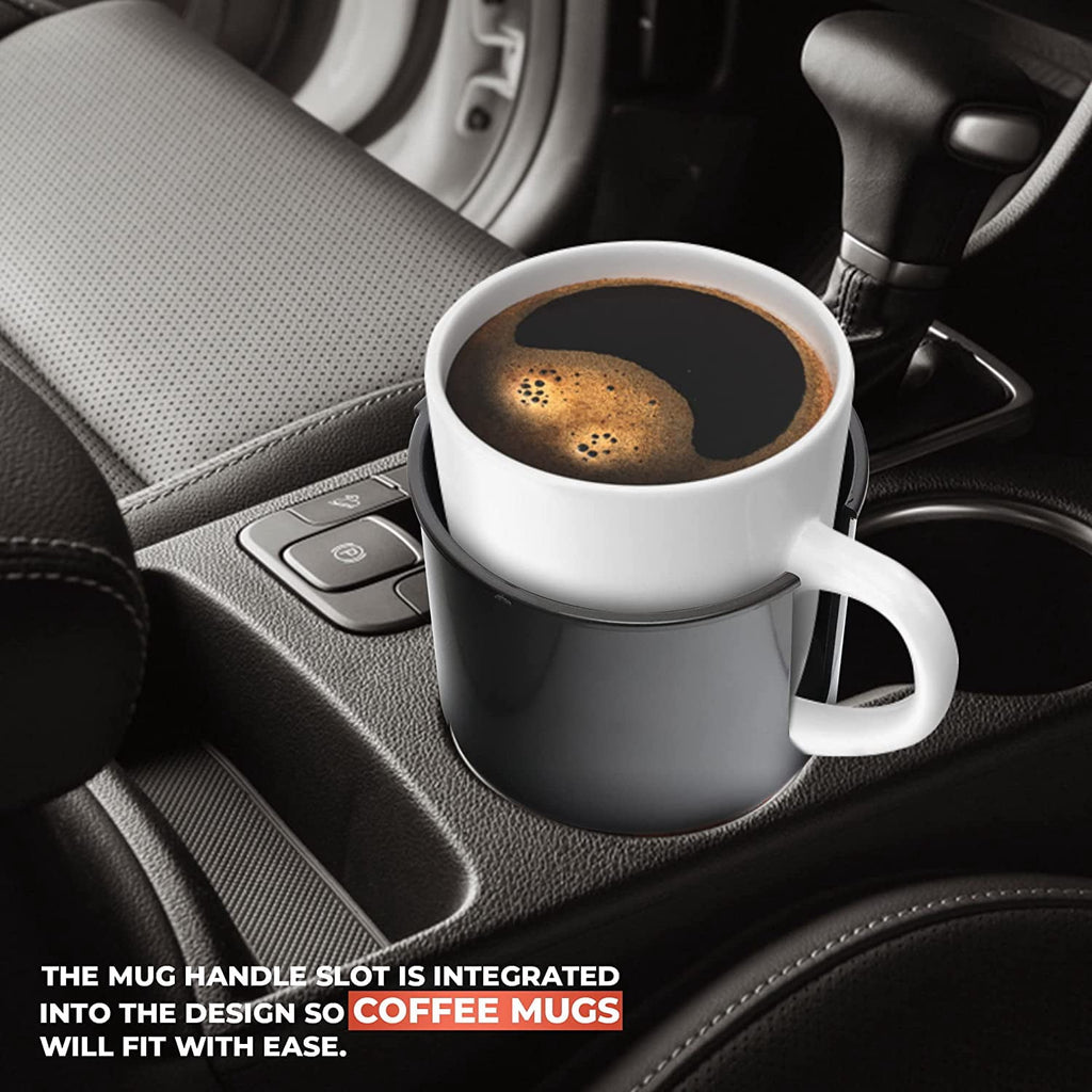 Cup Holder Expander - Fits Hydro Flasks 32/40 oz, Nalgene,  &amp; Large Bottles up to 3.8  Wide - for  up to 3.2  Wide - Black - Pick 267