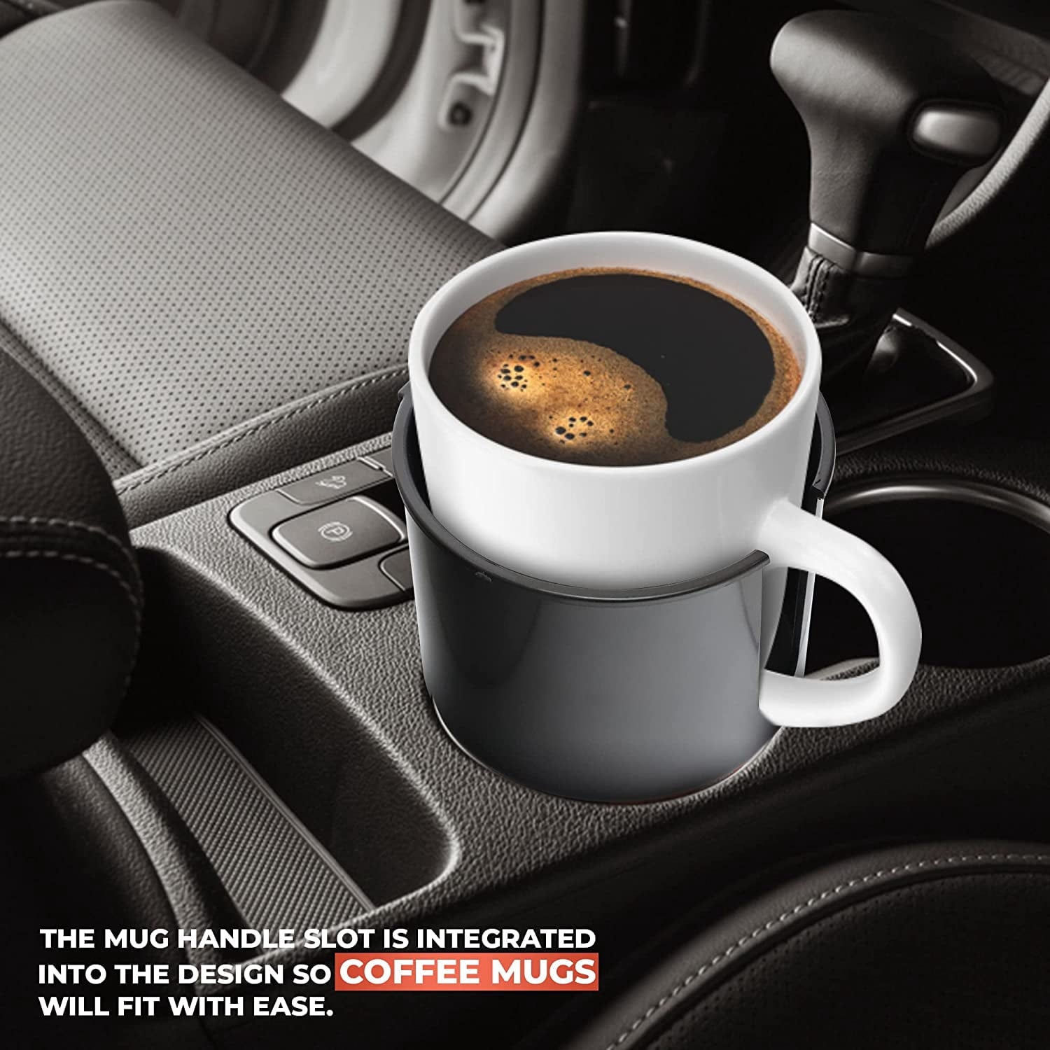 Cup Holder Expander - Fits Hydro Flasks 32/40 oz, Nalgene,  &amp; Large Bottles up to 3.8  Wide - for  up to 3.2  Wide - Black - Pick 267