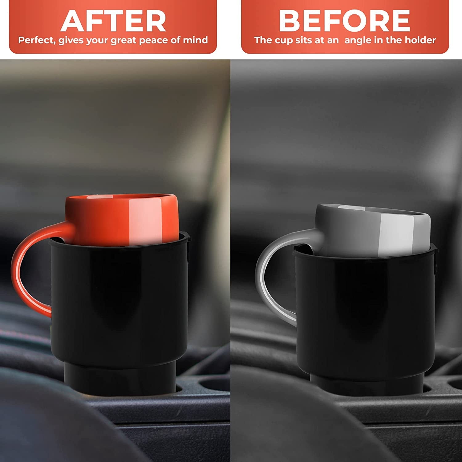 Cup Holder Expander - Fits Hydro Flasks 32/40 oz, Nalgene,  &amp; Large Bottles up to 3.8  Wide - for  up to 3.2  Wide - Black - Pick 267