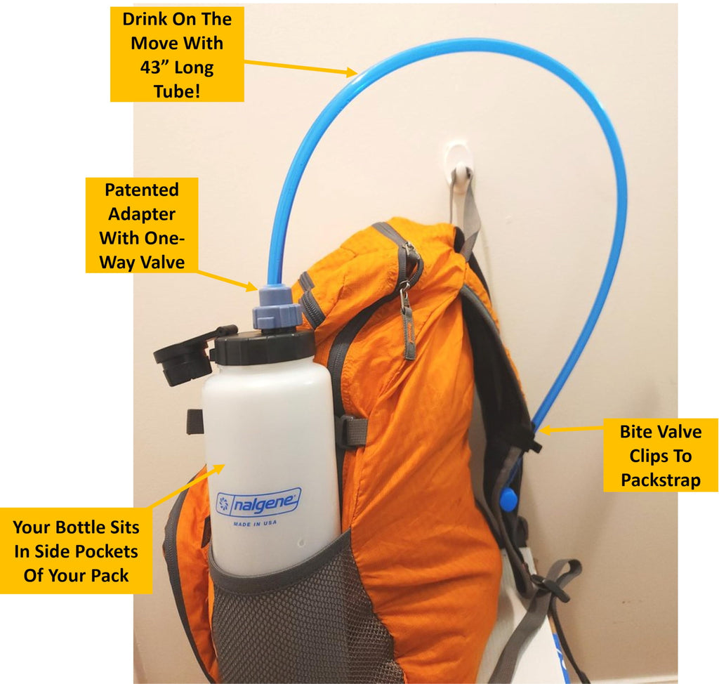 Universal Hydration Adapter for Nalgene Smartwater Bottles 28mm Wide Mouth, Flip Top Spout Lid with Loop, Hiking Running Cycling Accessory, Blue - Pick 734
