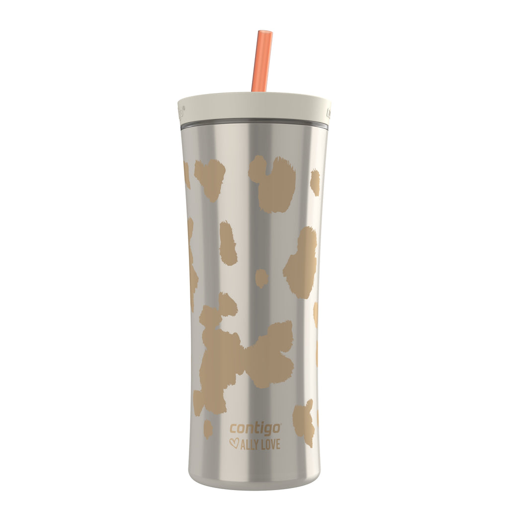 Contigo 20oz Shake &amp; Go Tumbler, Plastic with Straw, Oatmilk Cowhide Couture - Pick 605