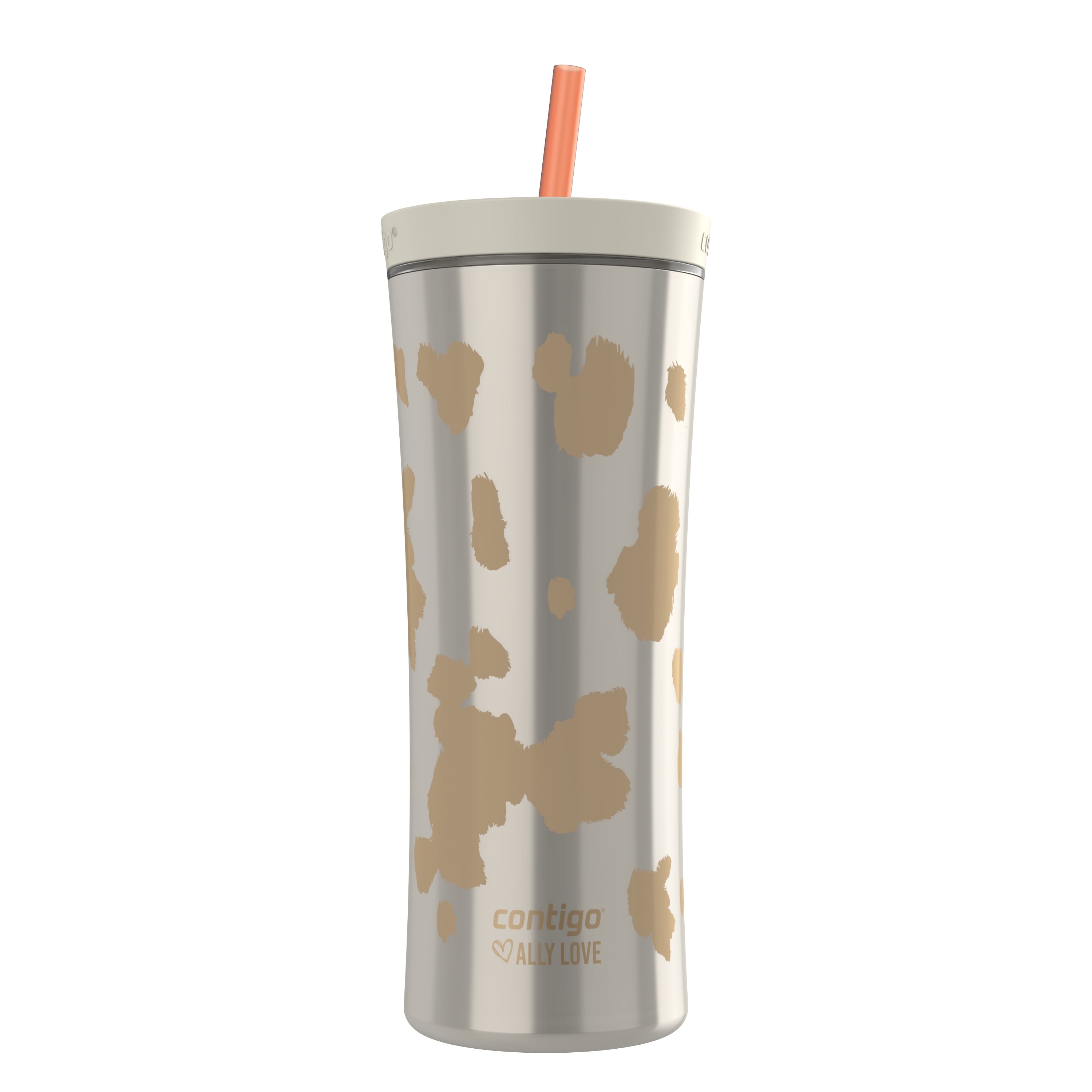 Contigo 20oz Shake &amp; Go Tumbler, Plastic with Straw, Oatmilk Cowhide Couture - Pick 605