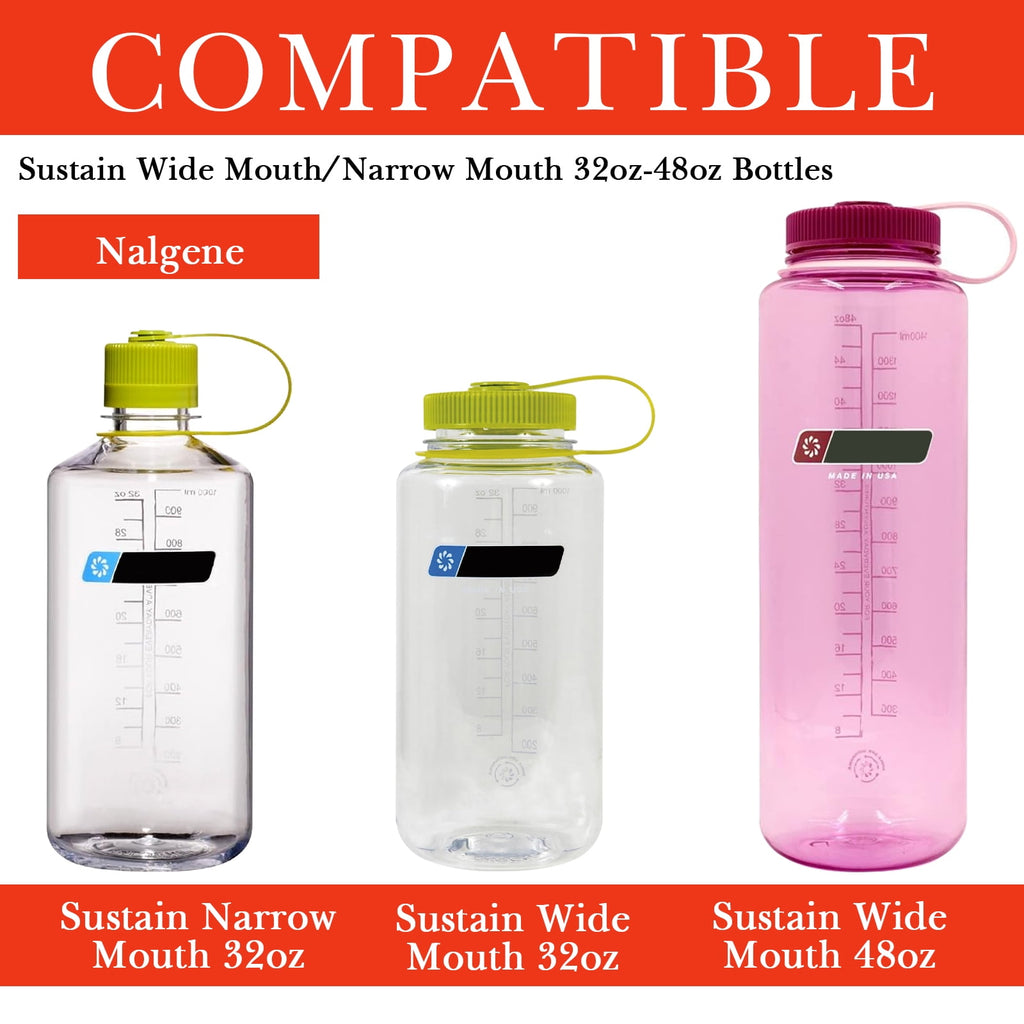 Linkidea 2 Pack Water Bottle Boot Compatible with Nalgene Sustain Wide Mouth 32oz/48oz, Narrow Mouth 32oz, Silicone Anti-Slip Bottle Bottom Bumper Protector (Red) - Pick 107