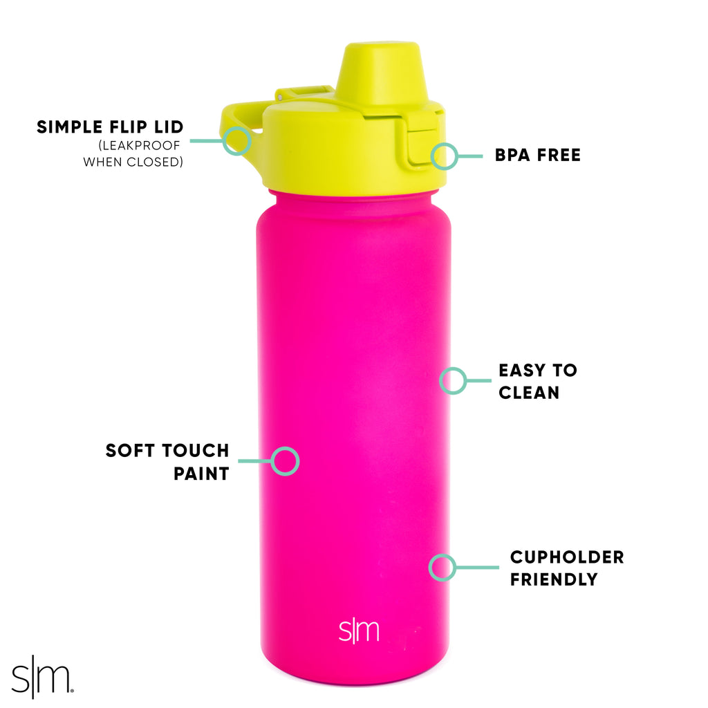 Simple Modern 22 fl oz Reusable Tritan Summit Water Bottle with Silicone Straw Lid|Raspberry Chartreuse - Pick 577