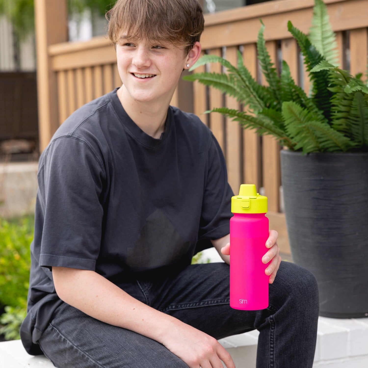 Simple Modern 22 fl oz Reusable Tritan Summit Water Bottle with Silicone Straw Lid|Raspberry Chartreuse - Pick 577