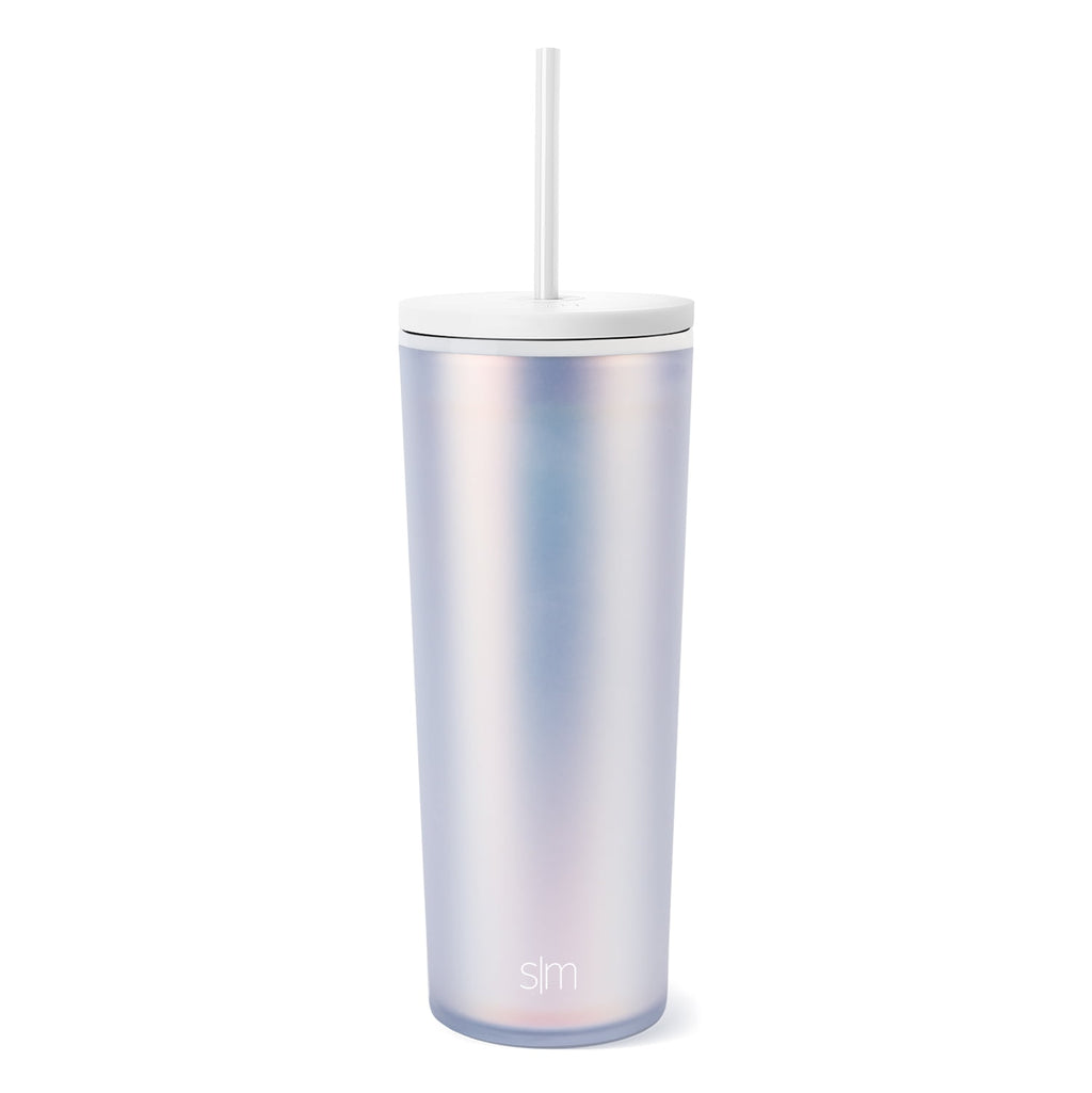 Simple Modern 24 fl oz Double Wall Plastic Classic Tumbler with Straw|Opalescent - Pick 299