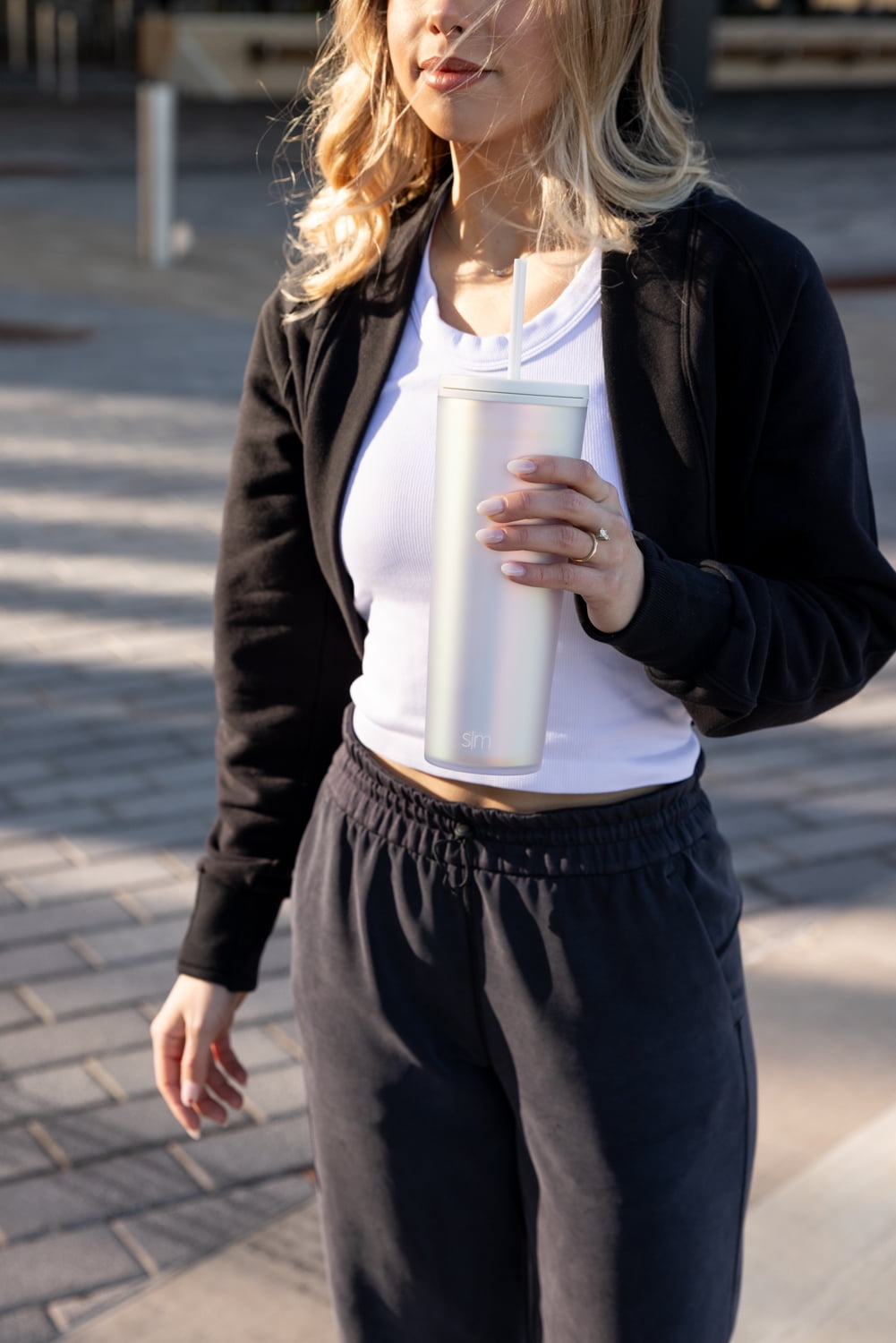 Simple Modern 24 fl oz Double Wall Plastic Classic Tumbler with Straw|Opalescent - Pick 299