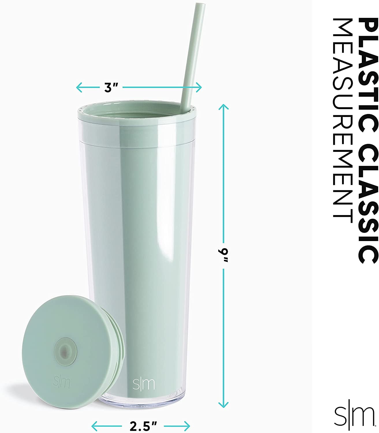 Simple Modern 24 fl oz Double Wall Plastic Classic Tumbler with Straw|Opalescent - Pick 299