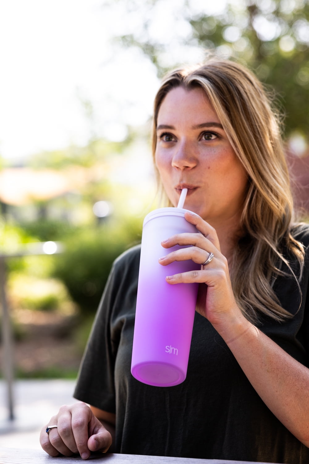 Simple Modern 24 fl oz Double Wall Plastic Classic Tumbler with Straw|Opalescent - Pick 299
