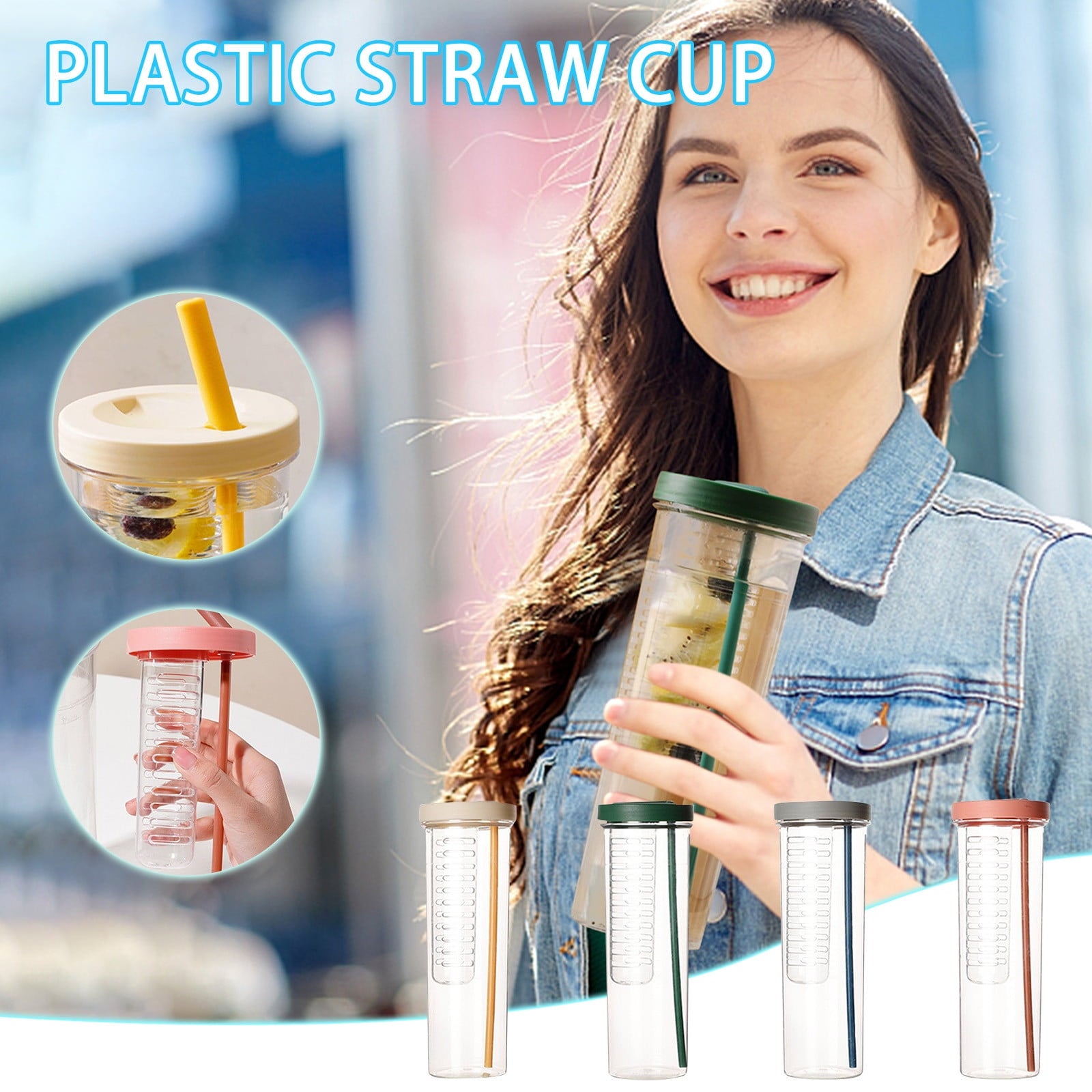 AURIGATE Simple Modern Plastic Tumbler with Lid and Straw Reusable BPA Free Iced Coffee Cups Double Wall Smoothie Cup Gifts for Women Men Him Her Classic Collection - Pick 621