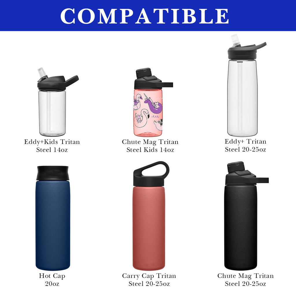 Linkidea 2 Pack Water Bottle Boot Compatible with CamelBak Eddy+20oz/25oz, Chute Mag 20oz/25oz, Carry Cap, Silicone Anti-Slip Bottle Bottom Bumper Protector (Navy Blue) - Pick 775