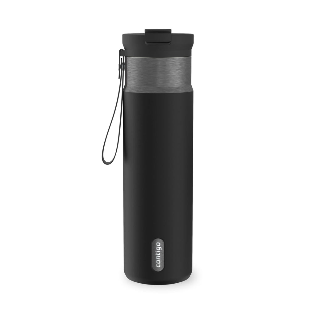Contigo DualSip Leakproof Stainless Steel Reusable Water Bottle Tumbler with Carrying Strap, Cream/Champagne, 24 oz - Pick 194