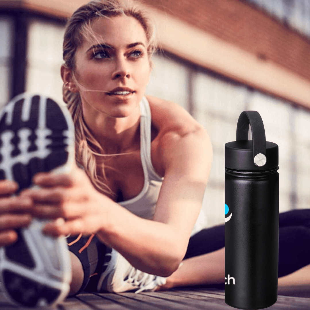NuRich Sports Water Bottle - 18 Oz, Vacuum Insulated Stainless Steel, Modern Double Walled, Simple Thermo Modern Mug, Hydro Metal Canteen Flask Wide Mouth with Sweat Proof Design for Cold &amp; Hot Temp - Pick 572