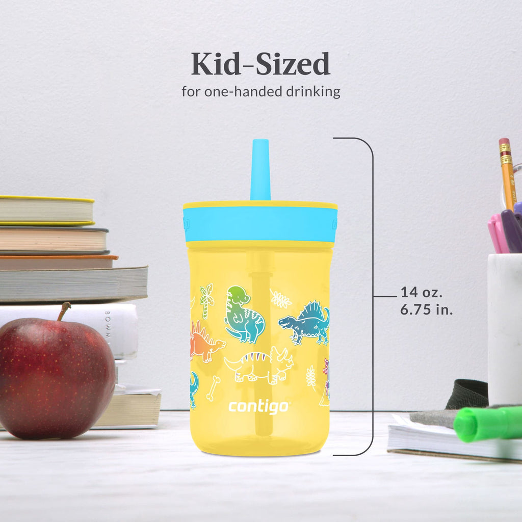 Contigo Kids Leighton Spill-Proof Tumbler with Straw, 14 oz, Yellow - Pick 643