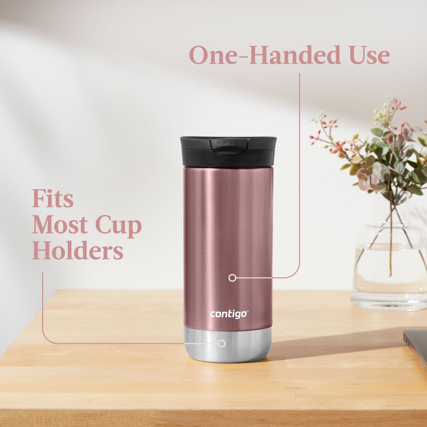 Contigo 16 oz. Huron 2.0 SnapSeal Stainless Steel Travel Mug - Licorice - Pick 608