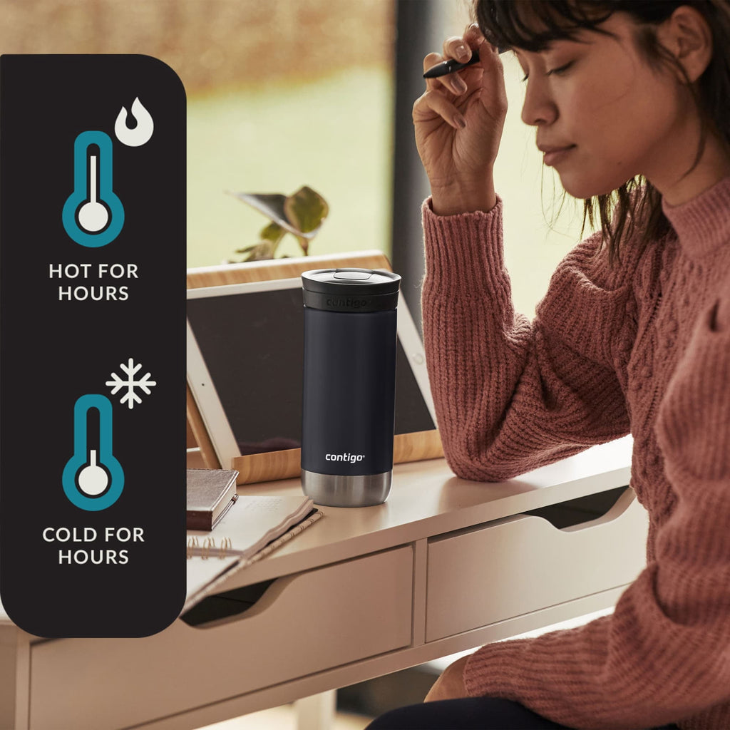 Contigo 16 oz. Huron 2.0 SnapSeal Stainless Steel Travel Mug - Licorice - Pick 608