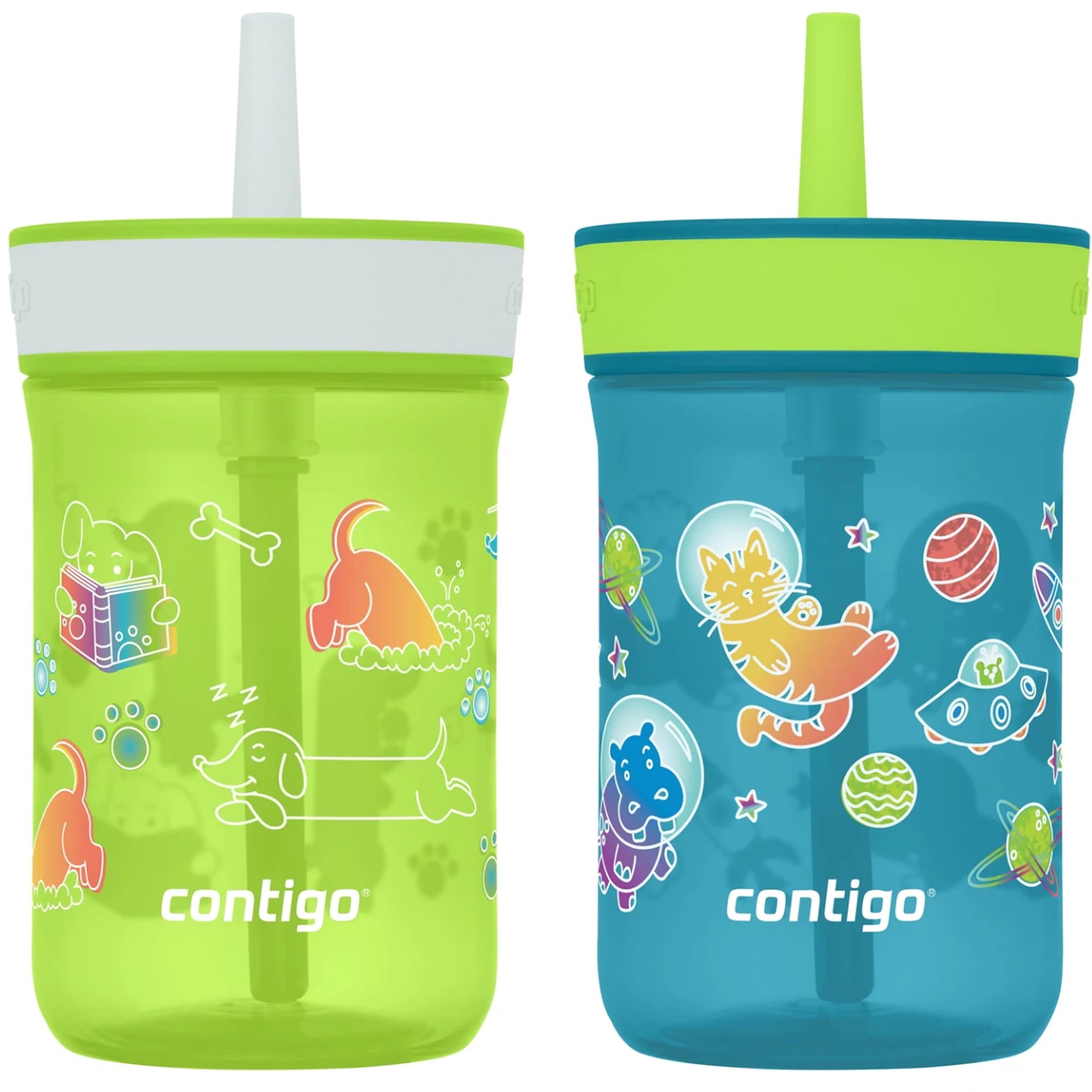 Contigo Kid's 14 oz. Leighton Tumbler 2-Pack - Dogs Doing Things/Spacecraft - Pick 380