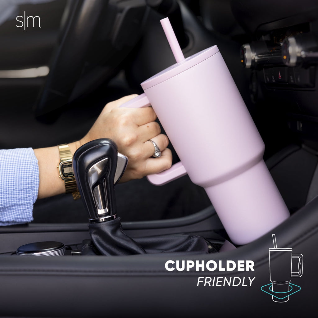 Simple Modern 30 fl oz Insulated Stainless Steel Trek Tumbler with Straw Lid | Cream Leopard - Pick 799