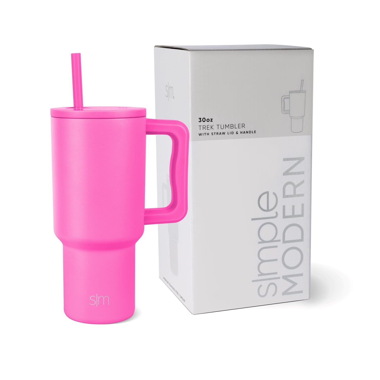 Simple Modern 30 fl oz Insulated Stainless Steel Trek Tumbler with Straw Lid | Cream Leopard - Pick 799