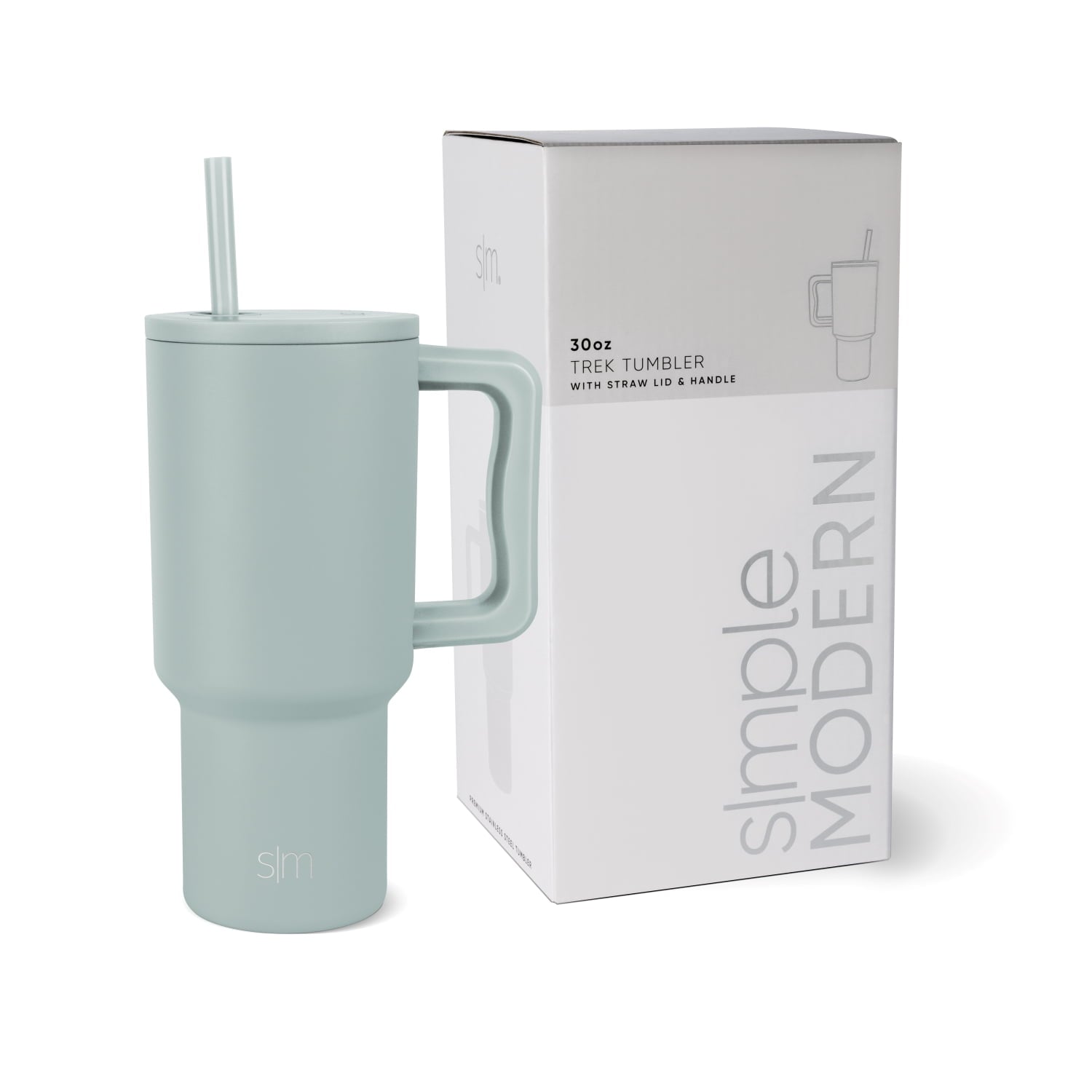 Simple Modern 30 fl oz Insulated Stainless Steel Trek Tumbler with Straw Lid | Cream Leopard - Pick 799