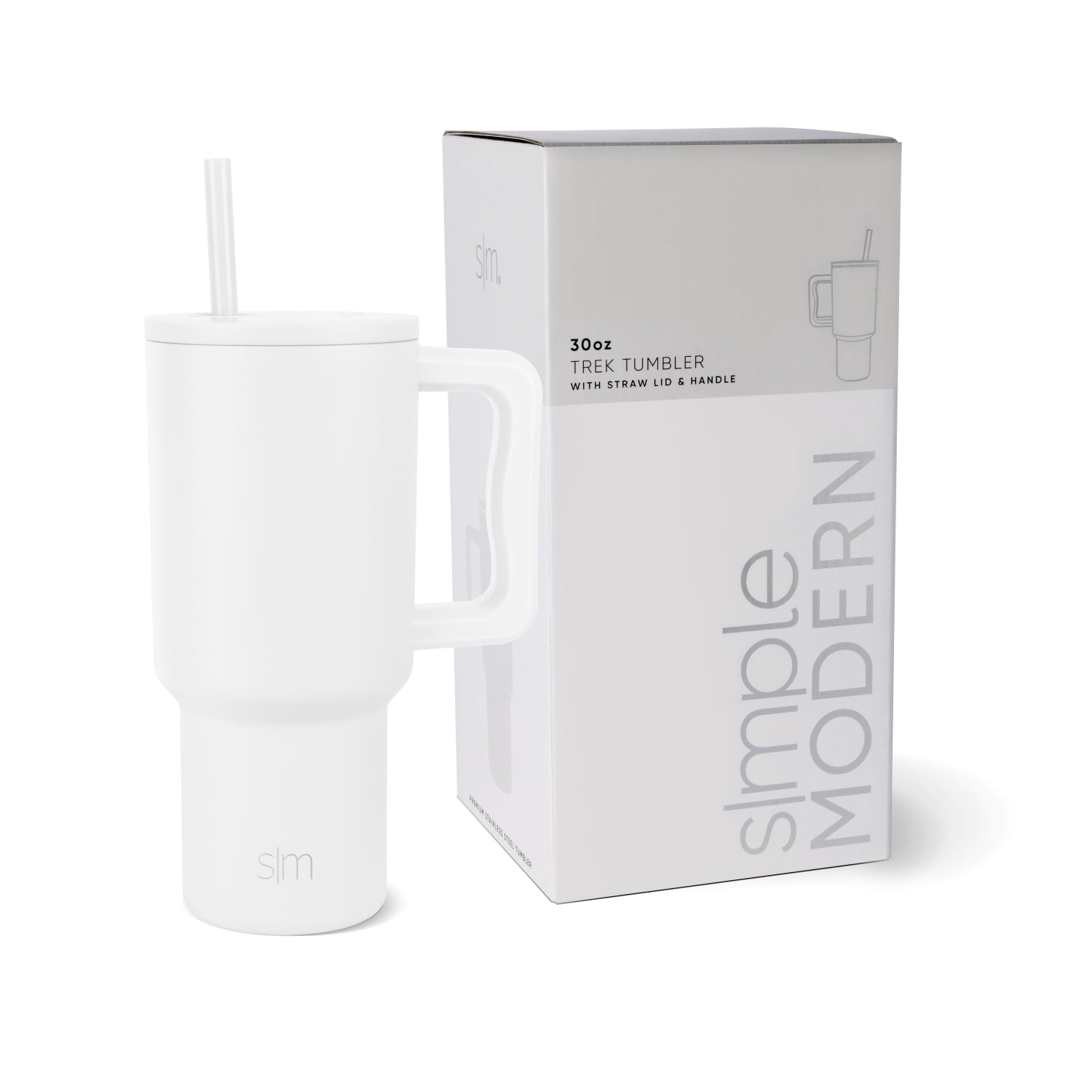 Simple Modern 30 fl oz Insulated Stainless Steel Trek Tumbler with Straw Lid | Cream Leopard - Pick 799
