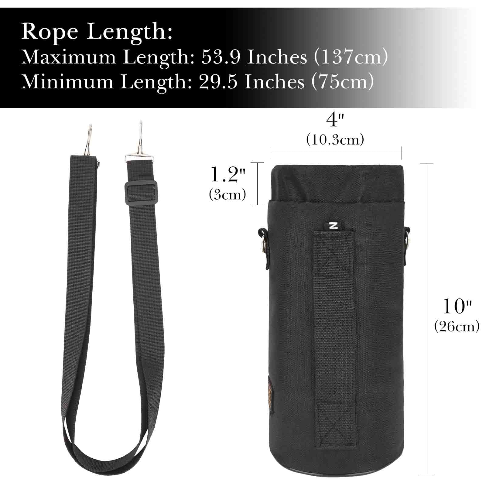 Linkidea Sports Water Bottle Carrier with Strap Compatible with Nalgene Sustain Tritan 48oz, CamelBak Chute Mag 50oz, Thick Waterbottle Cooler Bag Holder Shoulder Strap, Black - Pick 990