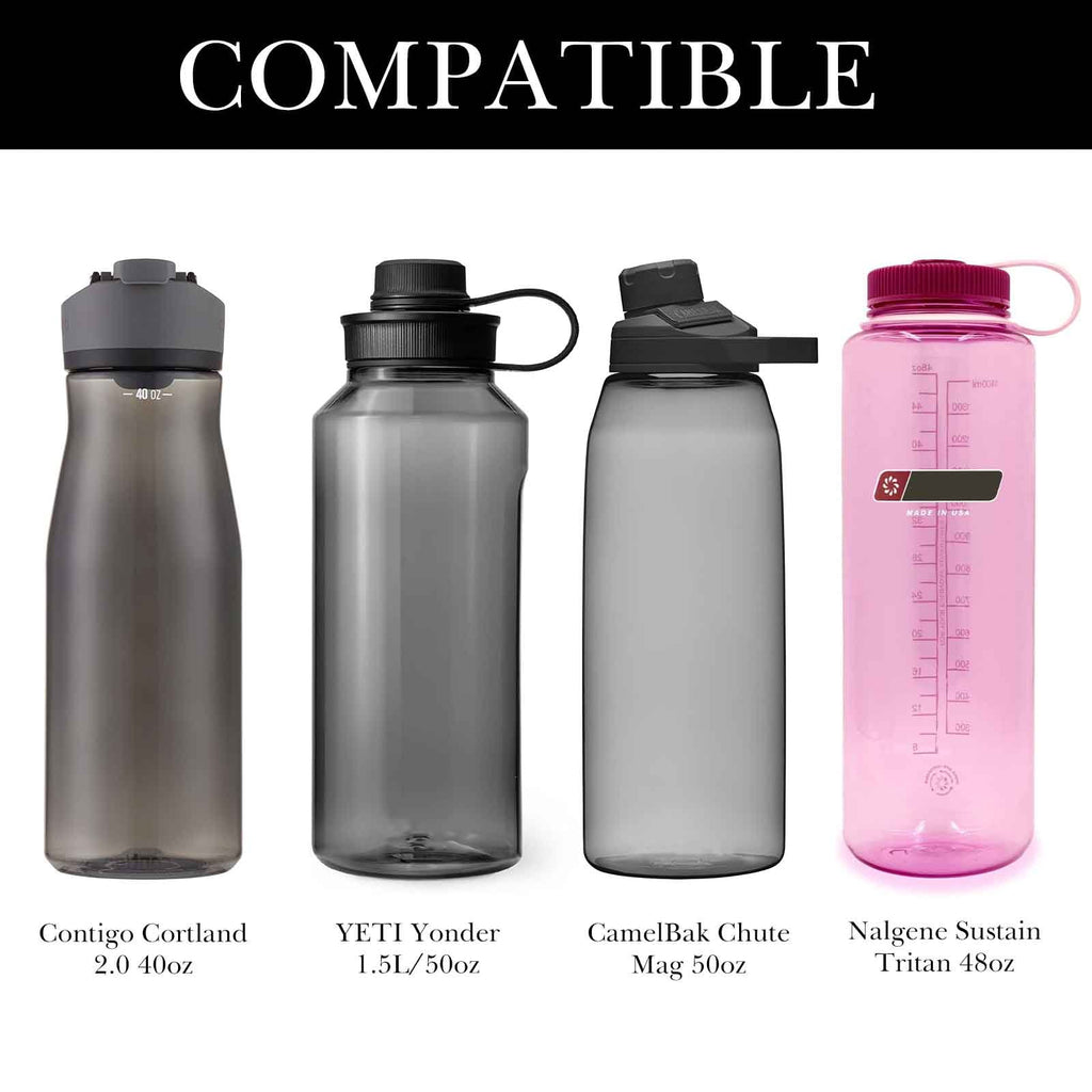 Linkidea Sports Water Bottle Carrier with Strap Compatible with Nalgene Sustain Tritan 48oz, CamelBak Chute Mag 50oz, Thick Waterbottle Cooler Bag Holder Shoulder Strap, Black - Pick 990