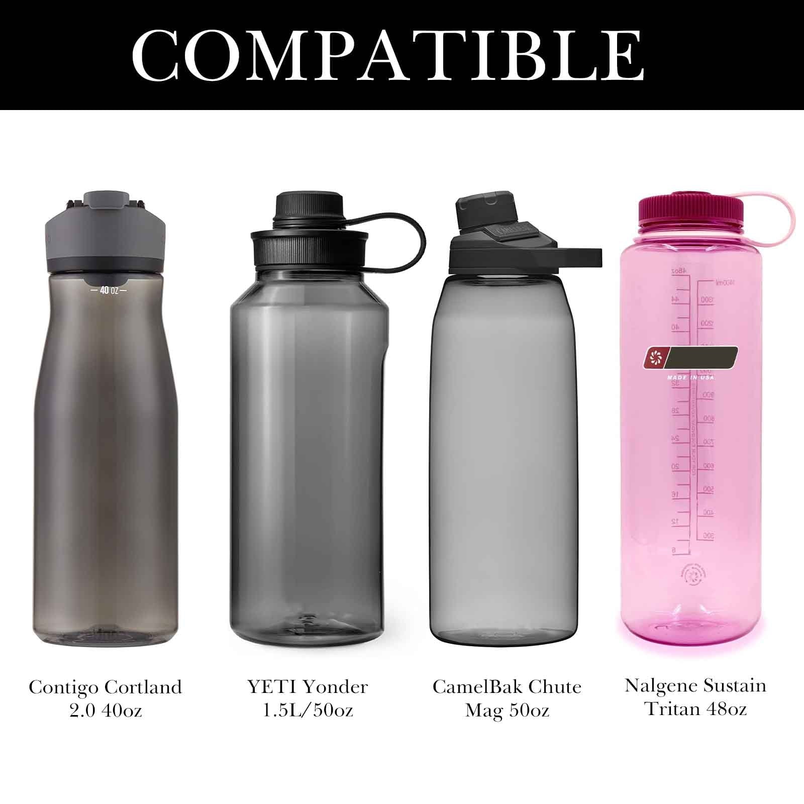 Linkidea Sports Water Bottle Carrier with Strap Compatible with Nalgene Sustain Tritan 48oz, CamelBak Chute Mag 50oz, Thick Waterbottle Cooler Bag Holder Shoulder Strap, Black - Pick 990