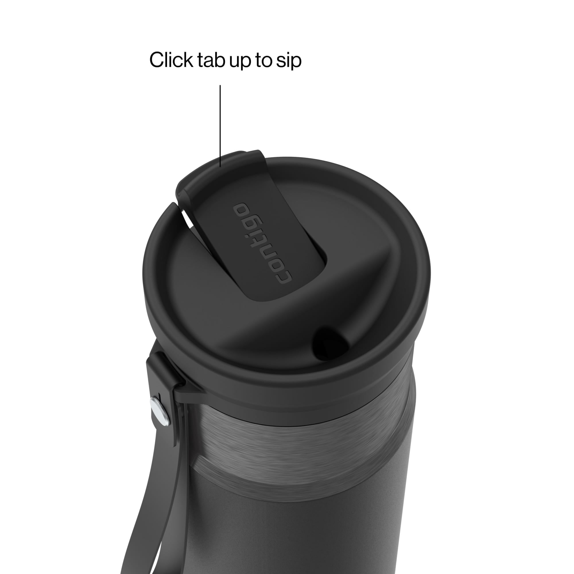 Contigo SnapSeal Leakproof Stainless Steel Reusable Water Bottle with Carrying Strap, Dark Blue/Bronze, 24 oz - Pick 589