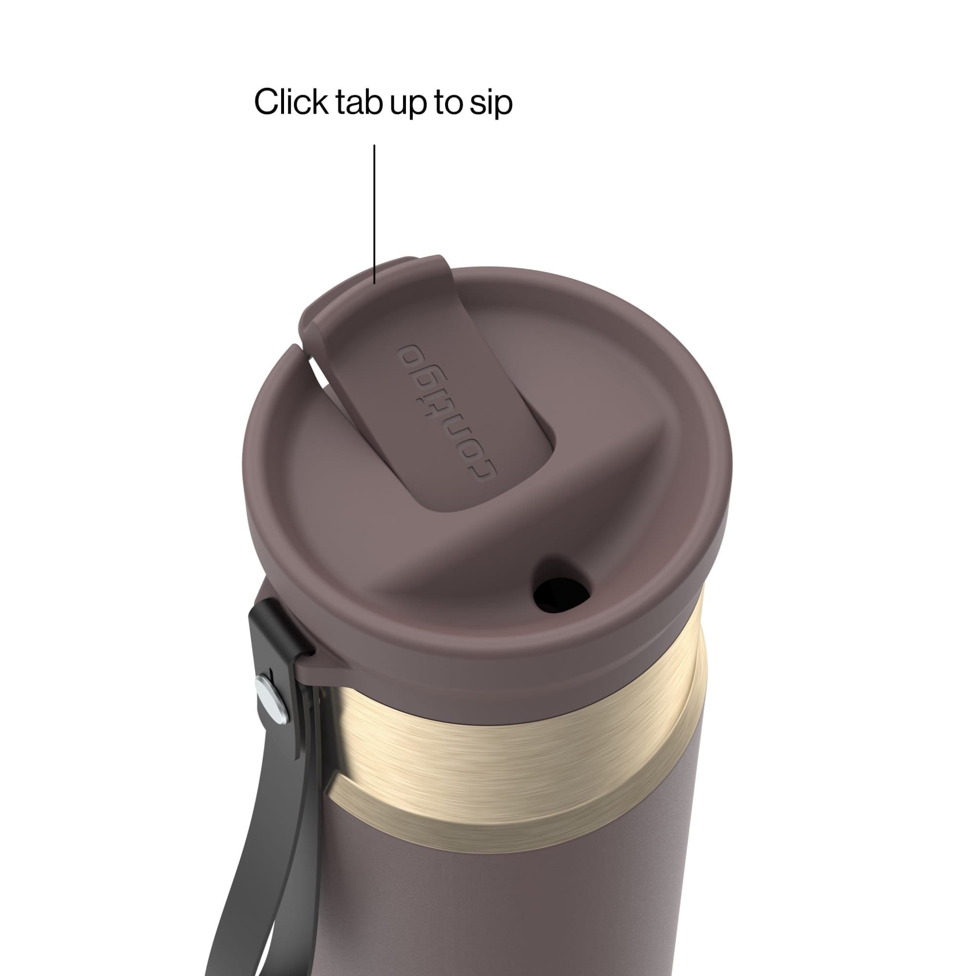 Contigo SnapSeal Leakproof Stainless Steel Reusable Water Bottle with Carrying Strap, Dark Blue/Bronze, 24 oz - Pick 589