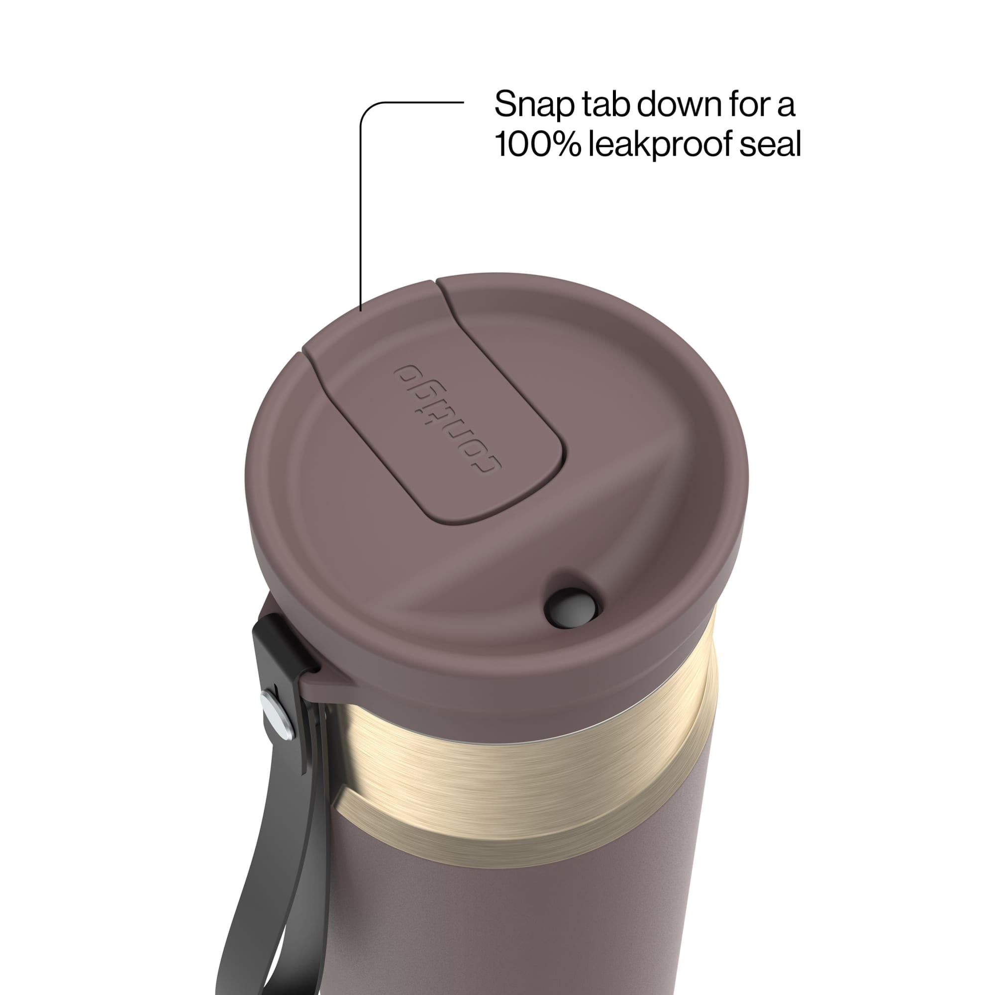 Contigo SnapSeal Leakproof Stainless Steel Reusable Water Bottle with Carrying Strap, Dark Blue/Bronze, 24 oz - Pick 589