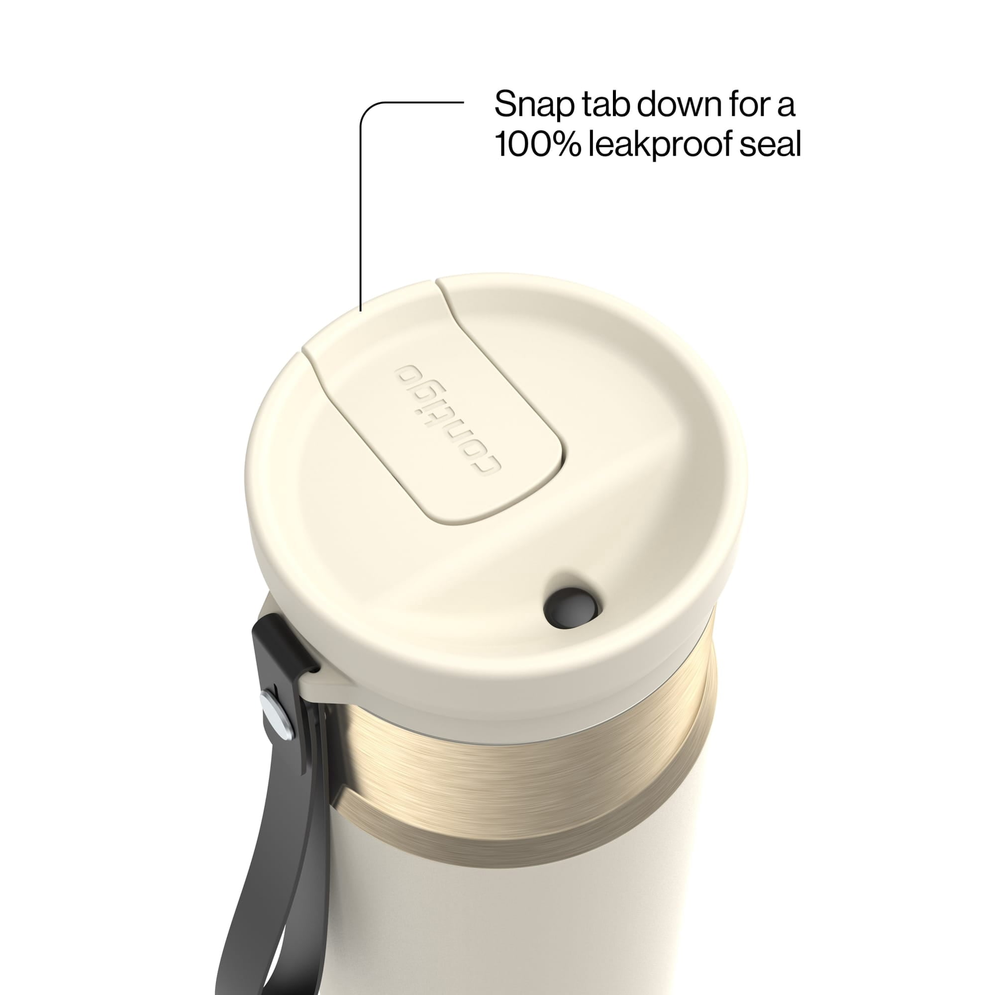 Contigo SnapSeal Leakproof Stainless Steel Reusable Water Bottle with Carrying Strap, Dark Blue/Bronze, 24 oz - Pick 589