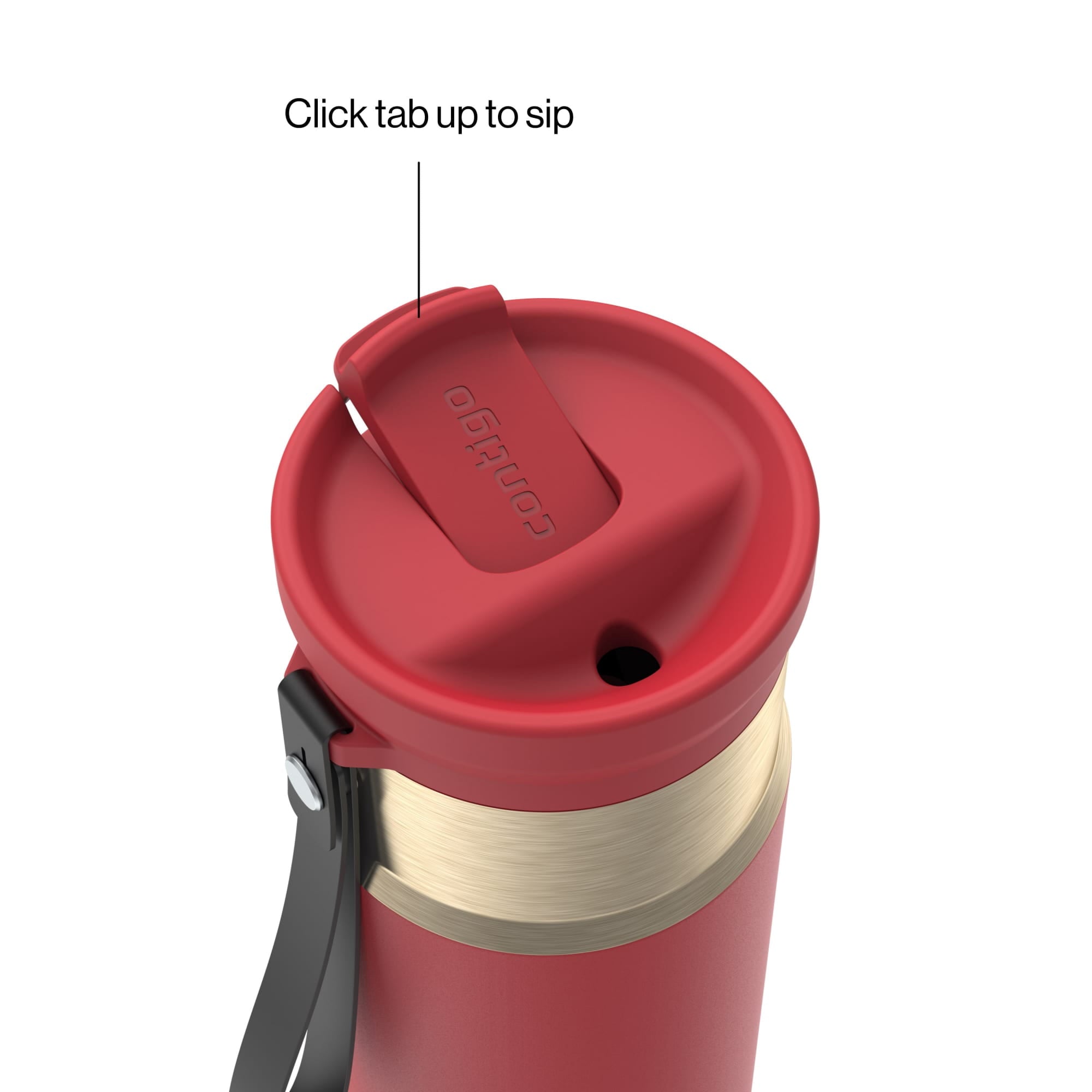 Contigo SnapSeal Leakproof Stainless Steel Reusable Water Bottle with Carrying Strap, Dark Blue/Bronze, 24 oz - Pick 589