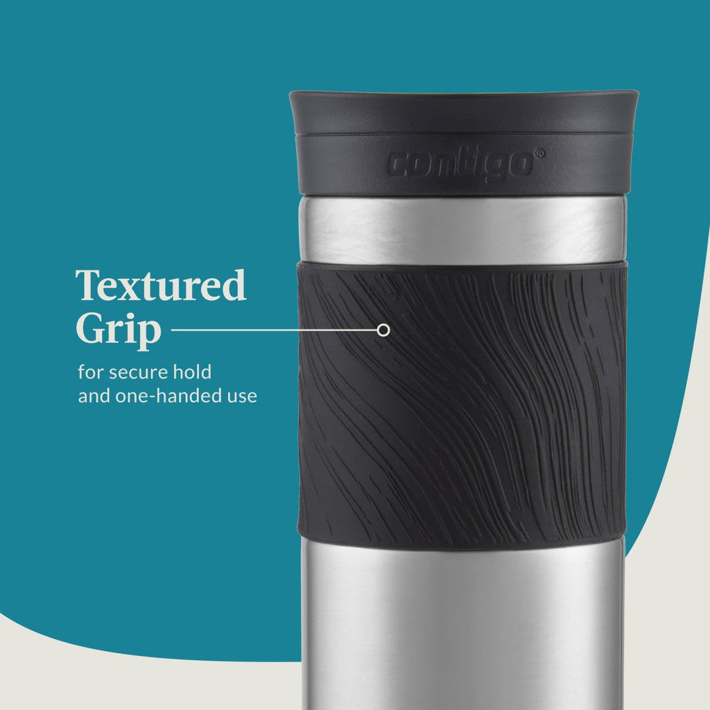 Contigo Byron 2.0 Stainless Steel Travel Mug with SNAPSEAL Lid and Grip in Black, 24 fl oz. - Pick 664