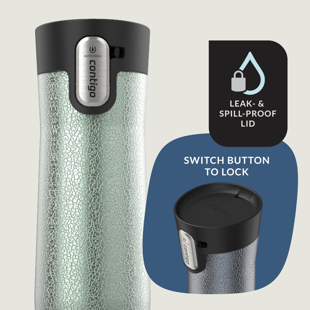 Contigo AUTOSEAL West Loop Vacuum-Insulated Stainless Steel Travel Mug with Easy-Clean Lid, 20 oz, Crystal Lakeside &amp; Crystal Agave, 2-Pack - Pick 482