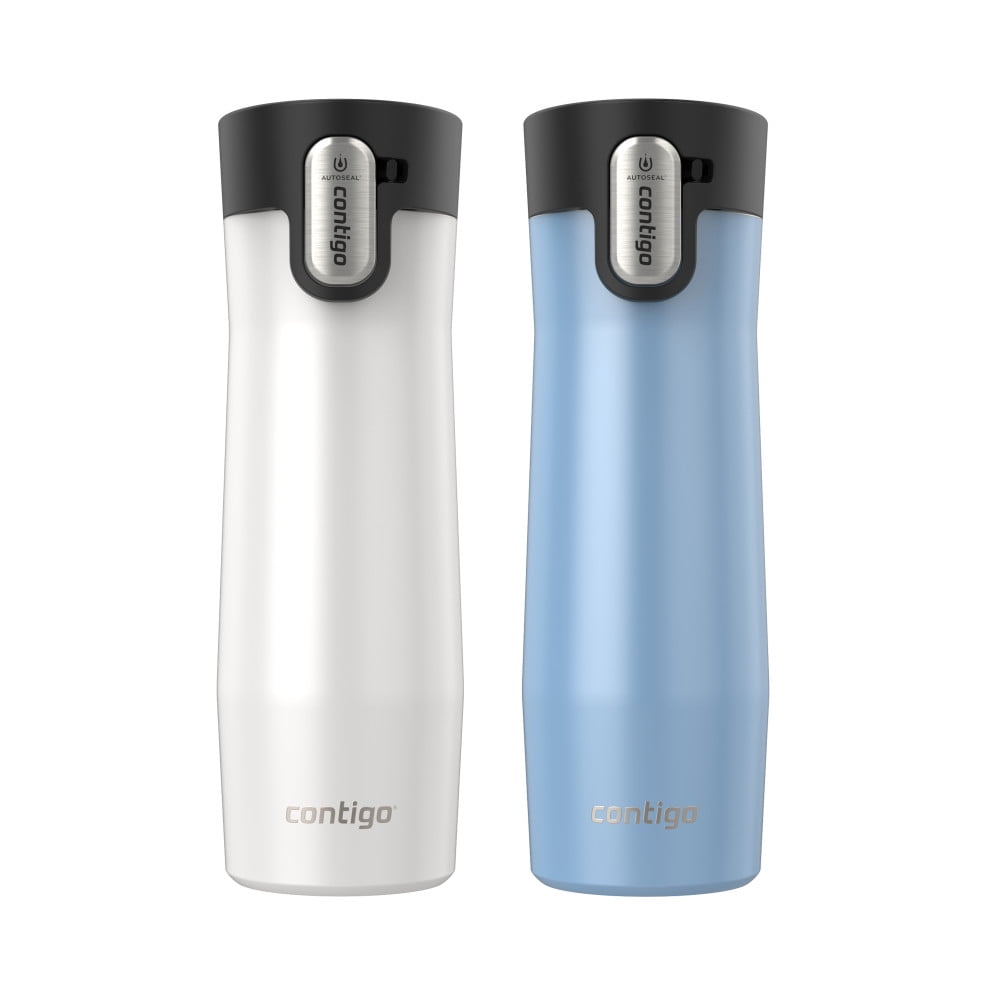 Contigo AUTOSEAL West Loop Vacuum-Insulated Stainless Steel Travel Mug with Easy-Clean Lid, 20 oz, Crystal Lakeside &amp; Crystal Agave, 2-Pack - Pick 482