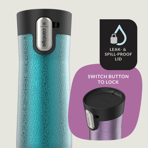 Contigo AUTOSEAL West Loop Vacuum-Insulated Stainless Steel Travel Mug with Easy-Clean Lid, 20 oz, Crystal Lakeside &amp; Crystal Agave, 2-Pack - Pick 482