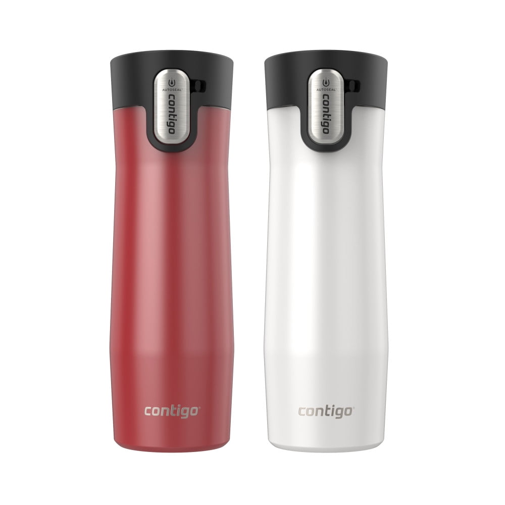 Contigo AUTOSEAL West Loop Vacuum-Insulated Stainless Steel Travel Mug with Easy-Clean Lid, 20 oz, Crystal Lakeside &amp; Crystal Agave, 2-Pack - Pick 482