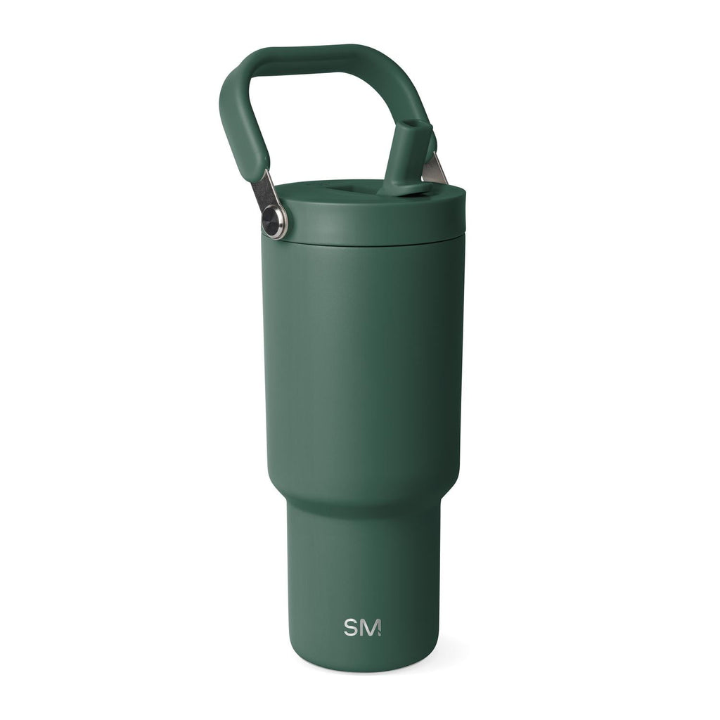 Simple Modern 30 fl oz Insulated Stainless Steel Trek Pivot Tumbler with Straw Lid and Top Handle|Forest - Pick 918