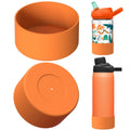 Linkidea 2 Pack Water Bottle Boot Compatible with CamelBak Eddy+20oz/25oz, Chute Mag 20oz/25oz, Carry Cap, Silicone Anti-Slip Bottle Bottom Bumper Protector (Orange) - Pick 181