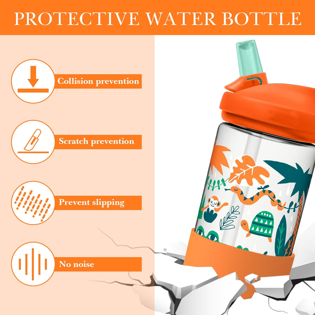 Linkidea 2 Pack Water Bottle Boot Compatible with CamelBak Eddy+20oz/25oz, Chute Mag 20oz/25oz, Carry Cap, Silicone Anti-Slip Bottle Bottom Bumper Protector (Orange) - Pick 181