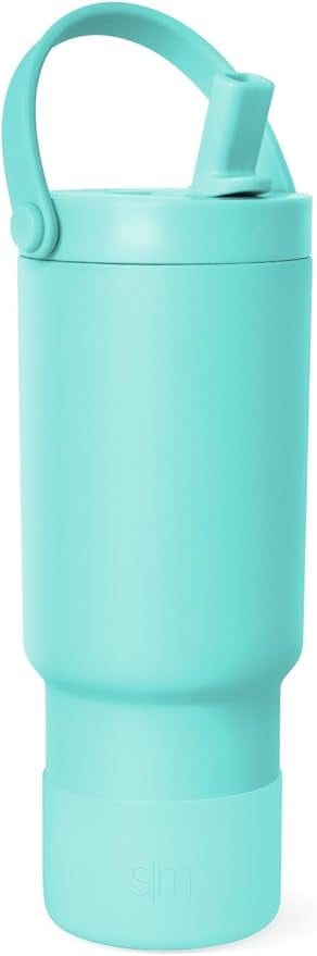 Simple Modern 24 fl oz Insulated Stainless Steel Trek Pivot Tumbler with Straw Lid and Top Handle|Seaside Blue - Pick 222